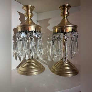 Elegant Gold Crystal Candle Holders